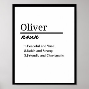 Oliver, Boy Personalised Name Definition Poster