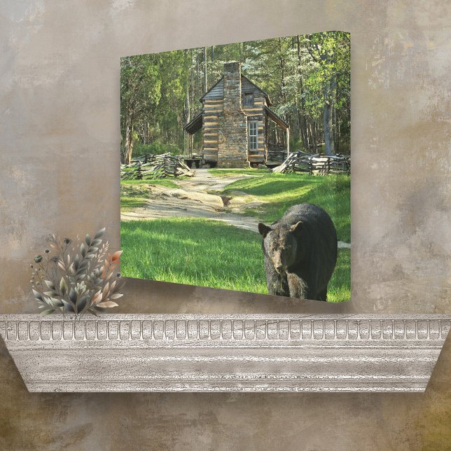 Oliver Cabin Bear Canvas Print (Creator Uploaded)