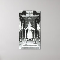 Oliver Cromwell standing in state;