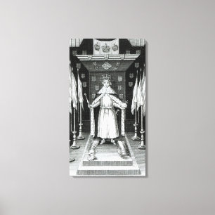 Oliver Cromwell  standing in state; Canvas Print