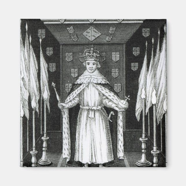 Oliver Cromwell  standing in state; Magnet (Front)