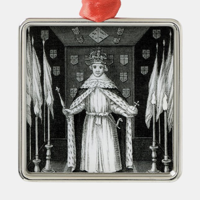 Oliver Cromwell  standing in state; Metal Tree Decoration (Front)
