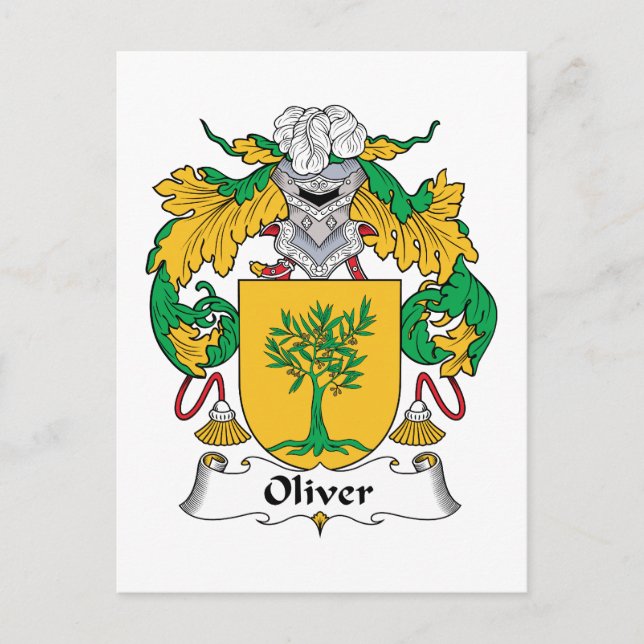Oliver Family Crest Postcard (Front)