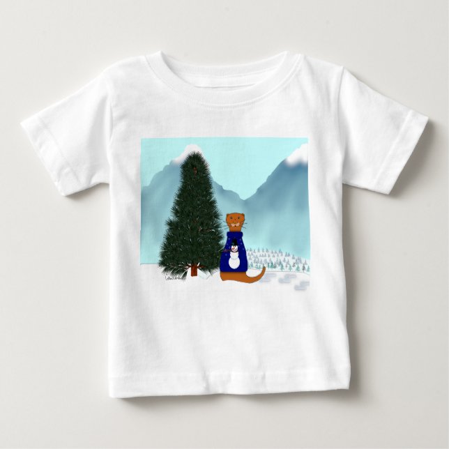Oliver Finds His Christmas Tree Baby T-Shirt (Front)