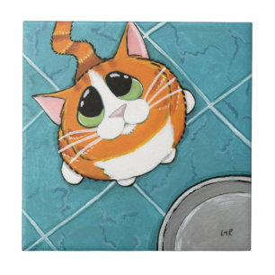Oliver   Hungry Ginger Tabby Cat Art Tile