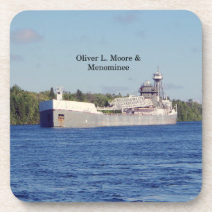 Oliver L. Moore & Menominee 6 plastic coasters