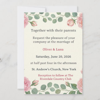 Oliver & Luna Wedding– Cat Couple Invitation