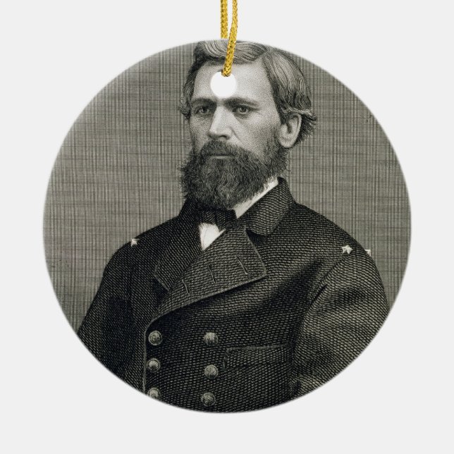 Oliver Otis Howard (1830-1909), engraved by Robert Ceramic Tree Decoration (Front)