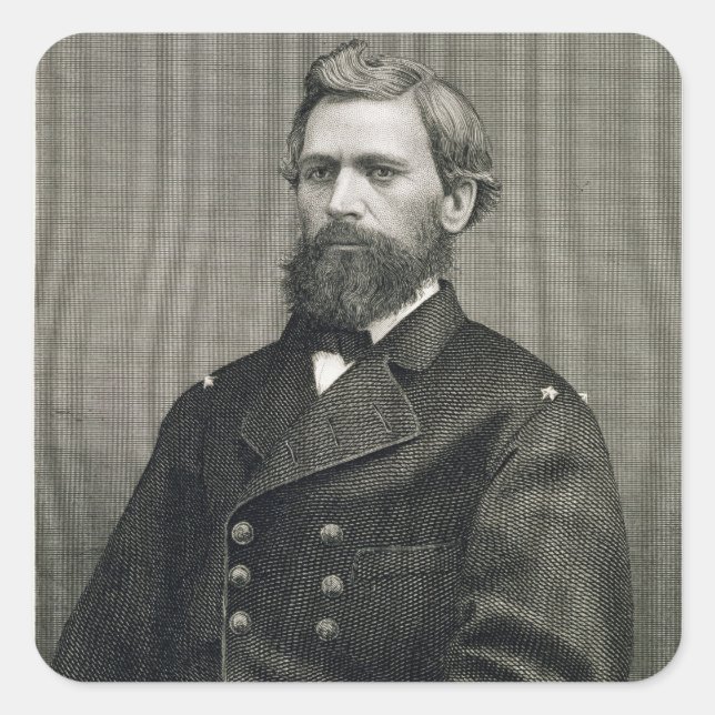 Oliver Otis Howard (1830-1909), engraved by Robert Square Sticker (Front)