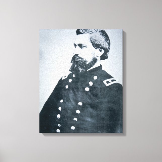 Oliver Otis Howard (b/w photo) Canvas Print (Front)
