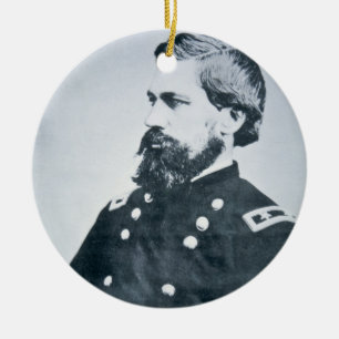 Oliver Otis Howard (b/w photo) Ceramic Tree Decoration