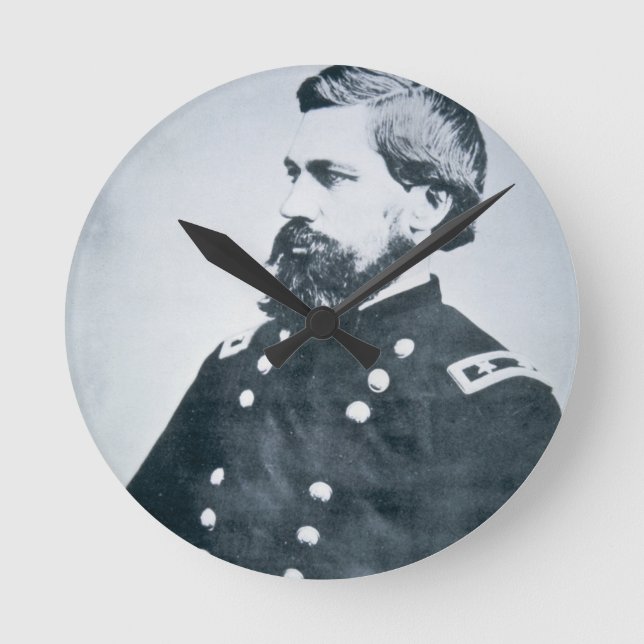 Oliver Otis Howard (b/w photo) Round Clock (Front)