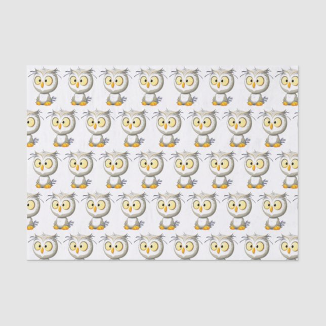 Oliver Owl Baby Shower Tissue Gift Wrap Paper (Front)