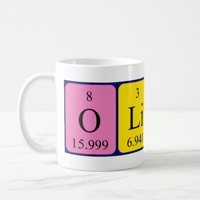 Oliver periodic table name mug (Left)