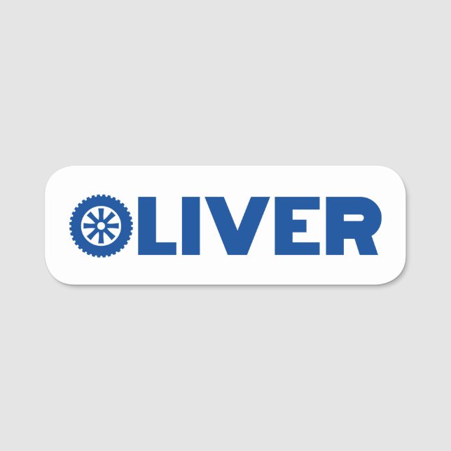 Oliver Petrol Head Name Tag (Front)