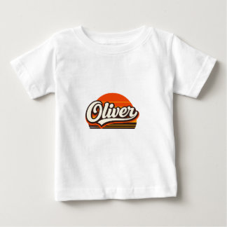 Oliver Retro Sunset Personalised Name Design Baby T-Shirt