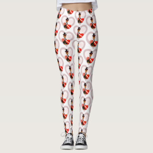 Oliver’s Valentines Date With Heart Background Leg Leggings