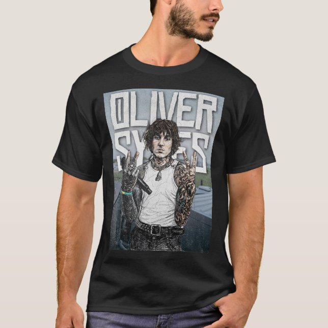 Oliver Sykes Illustration – Rock Star Portrait T-Shirt (Front)