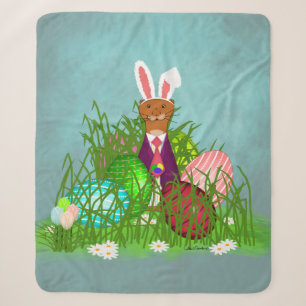 Oliver The Otter and the Great Easter Egg Hunt Sherpa Blanket