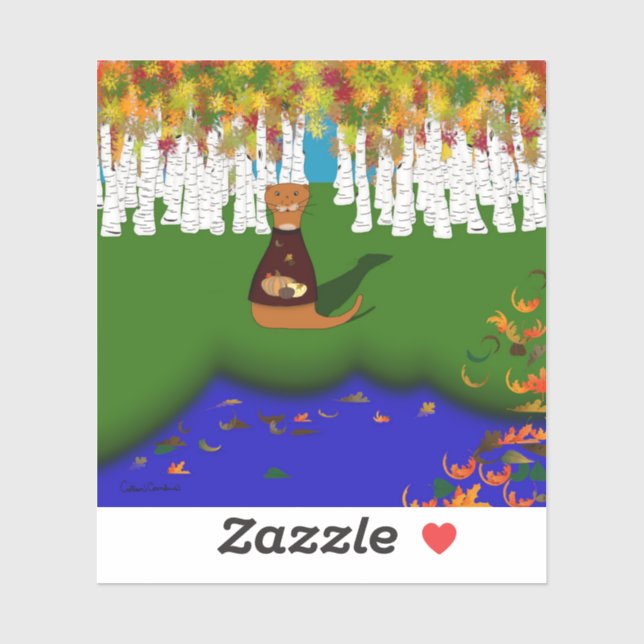 Oliver The Otter at River Wolf Lake in Autumn (Sheet)