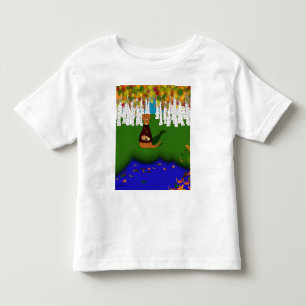 Oliver The Otter at River Wolf Lake in Autumn Toddler T-Shirt