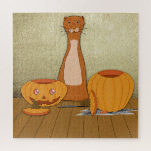 Oliver The Otter Carves a Pumpkin  Jigsaw Puzzle