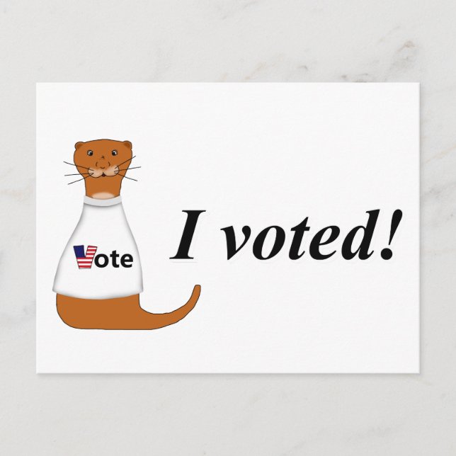 Oliver The Otter I Voted Sticker Postcard (Front)