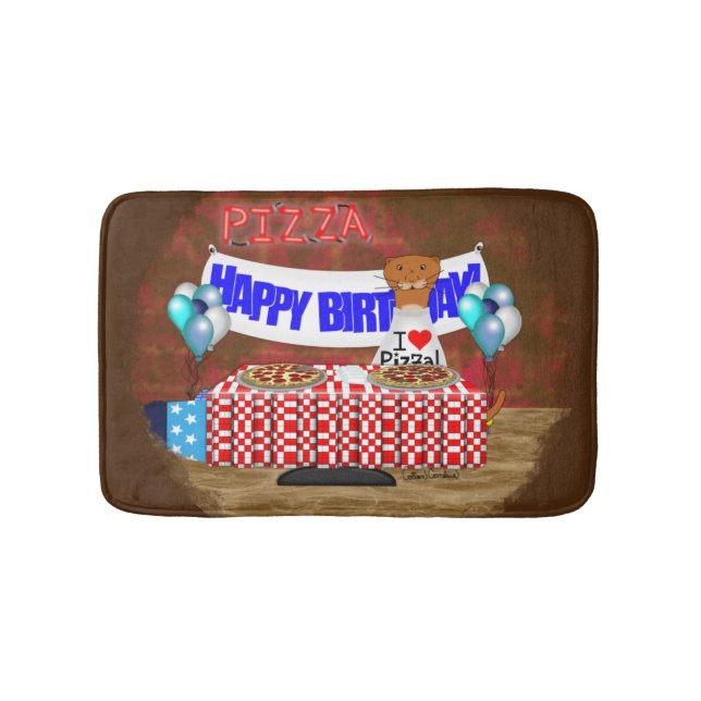 Oliver The Otter is 6 Years Old! Happy Birthday Bath Mat (Front)