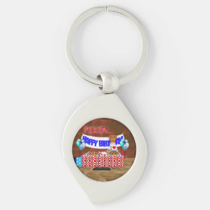 Oliver The Otter is 6 Years Old! Happy Birthday Key Ring
