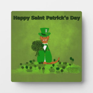 Oliver The Otter Picking Shamrocks- Saint Patricks Plaque