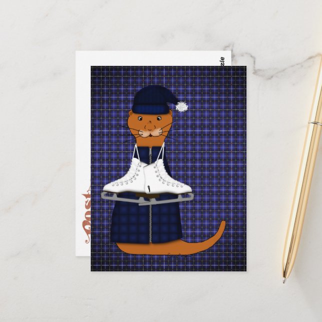 Oliver The Otter Skates Postcard (Front/Back In Situ)