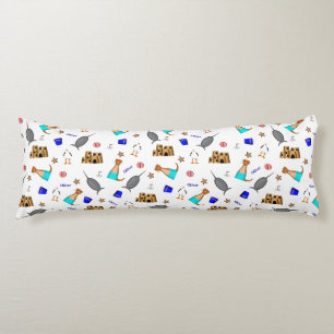 Oliver The Otter Summer Beach Vacation Pattern Body Cushion