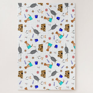Oliver The Otter Summer Beach Vacation Pattern Jigsaw Puzzle