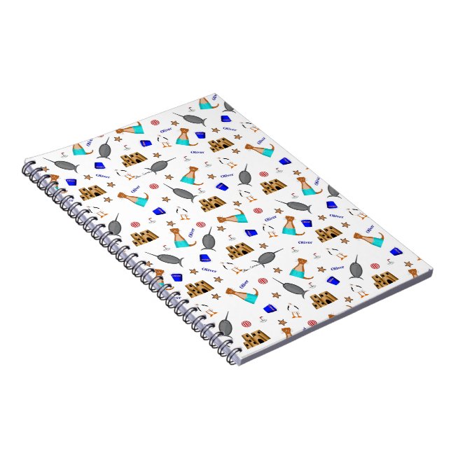 Oliver The Otter Summer Beach Vacation Pattern Notebook (Right Side)