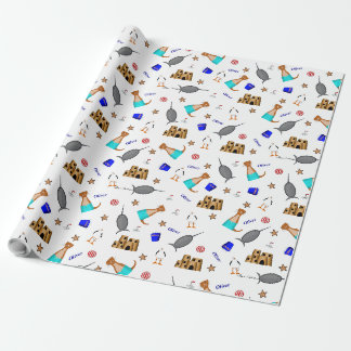 Oliver The Otter Summer Beach Vacation Pattern Wrapping Paper