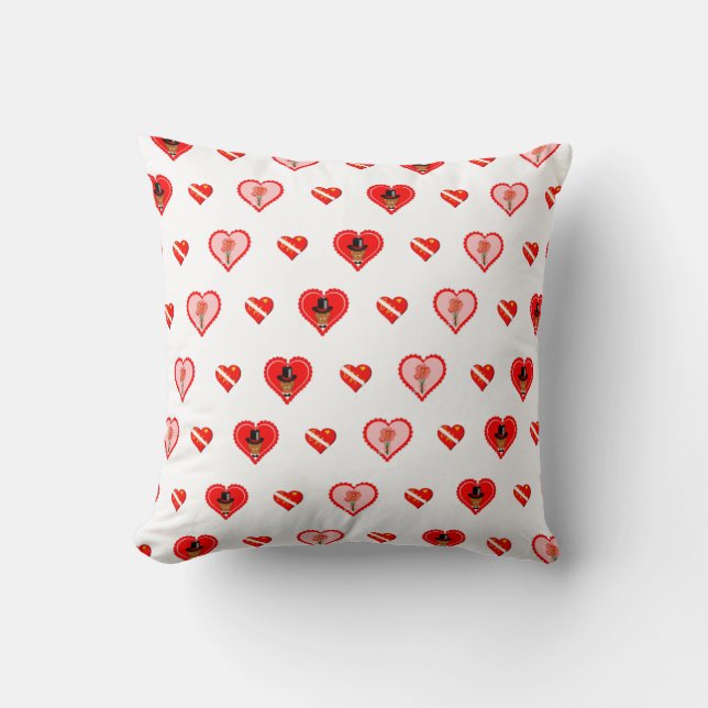 Oliver The Otter Valentine's Day Pattern Cushion (Front)