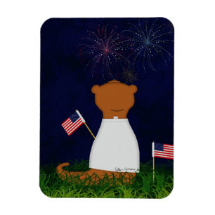Oliver The Otter Watching Fireworks Magnet