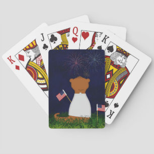 Oliver The Otter Watching Fireworks Playing Cards