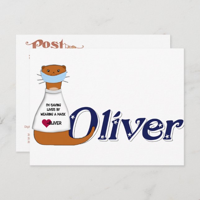 Oliver the Otter Wears a Mask Postcard (Front/Back)