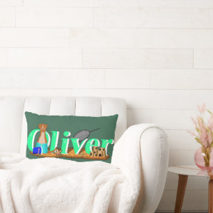 Oliver The Otter's at the Beach Lumbar Cushion
