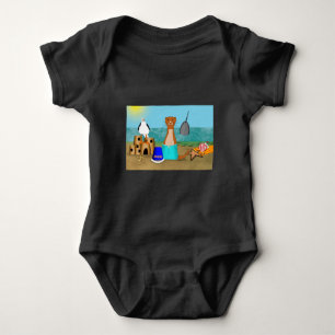 Oliver The Otter's Beach Vacation Baby Bodysuit