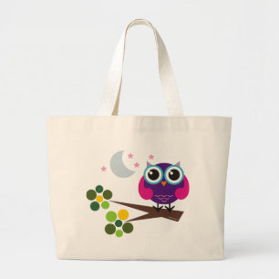 oliver, the owl large tote bag