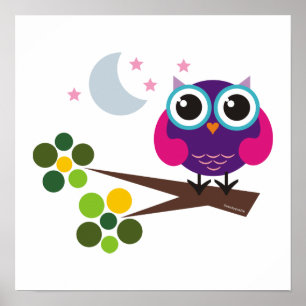oliver the owl print kids room decor