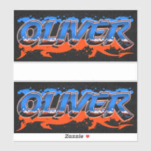 Oliver Vorname Name Graffiti Aufkleber Sticker