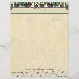 Olives garlic personalised recipe letterhead