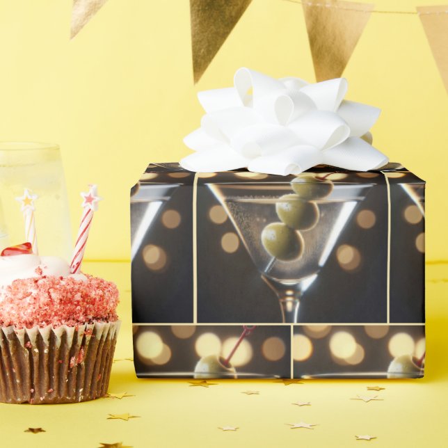 Olives In a Martini Drink Wrapping Paper (Birthday Party)