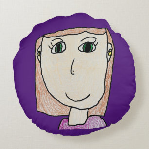 Olive's Personalised Kids Round Pillow