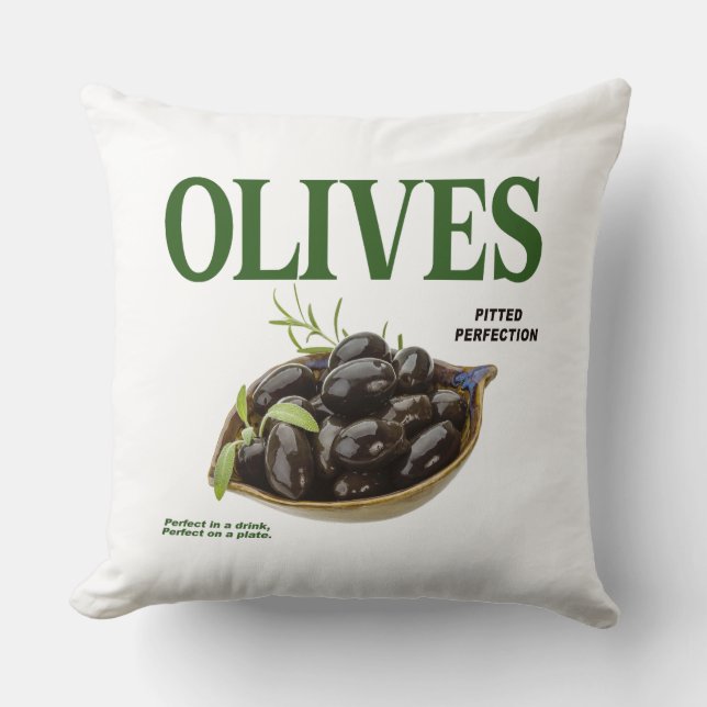 Olives Pitted Perfection Cushion (Front)