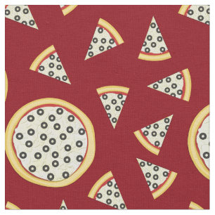 Olives Pizza Cute Food Kids Fabric
