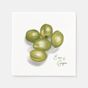 olives wedding napkin